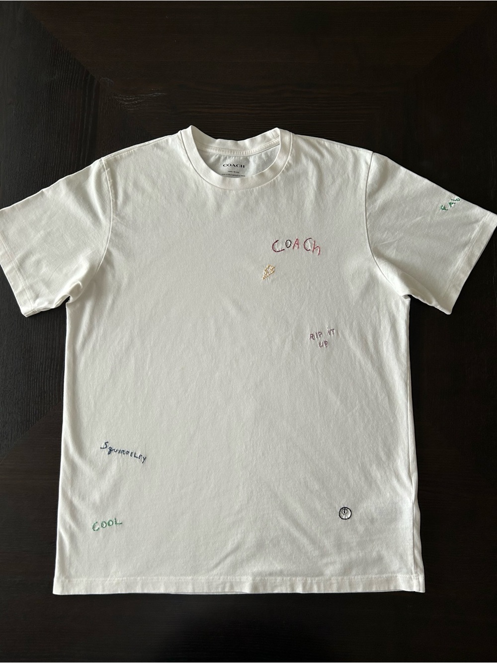 COACH DIARY SCRIPT T- SHIRT. SIZE LARGE